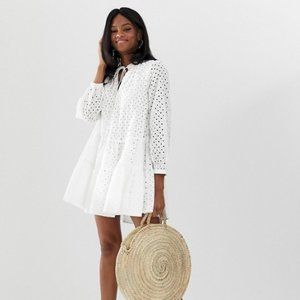 BNWT NEW ASOS tiered trapeze mini dress size 4